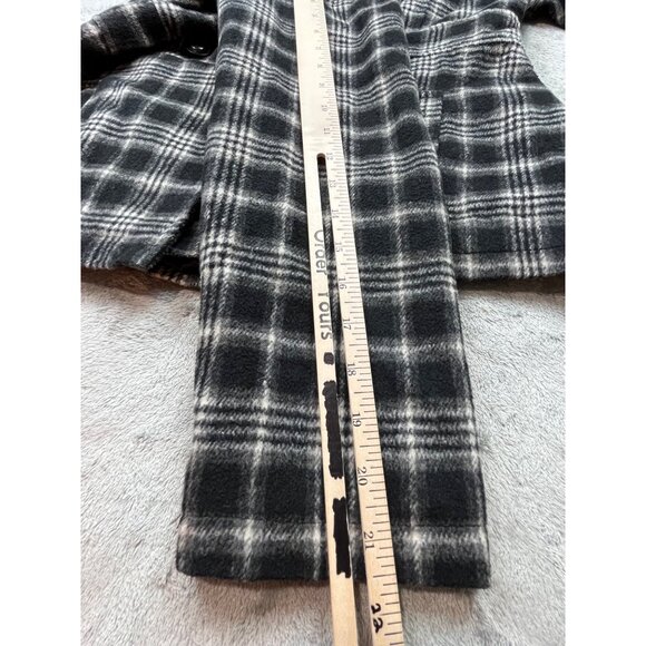 Black Lipstick Womens Large Plaid Wool Blend Peacoat Double-breasted Jacket - Picture 6 of 10